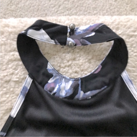 Black Floral Open Back Skater Dress - Picture 7 of 7